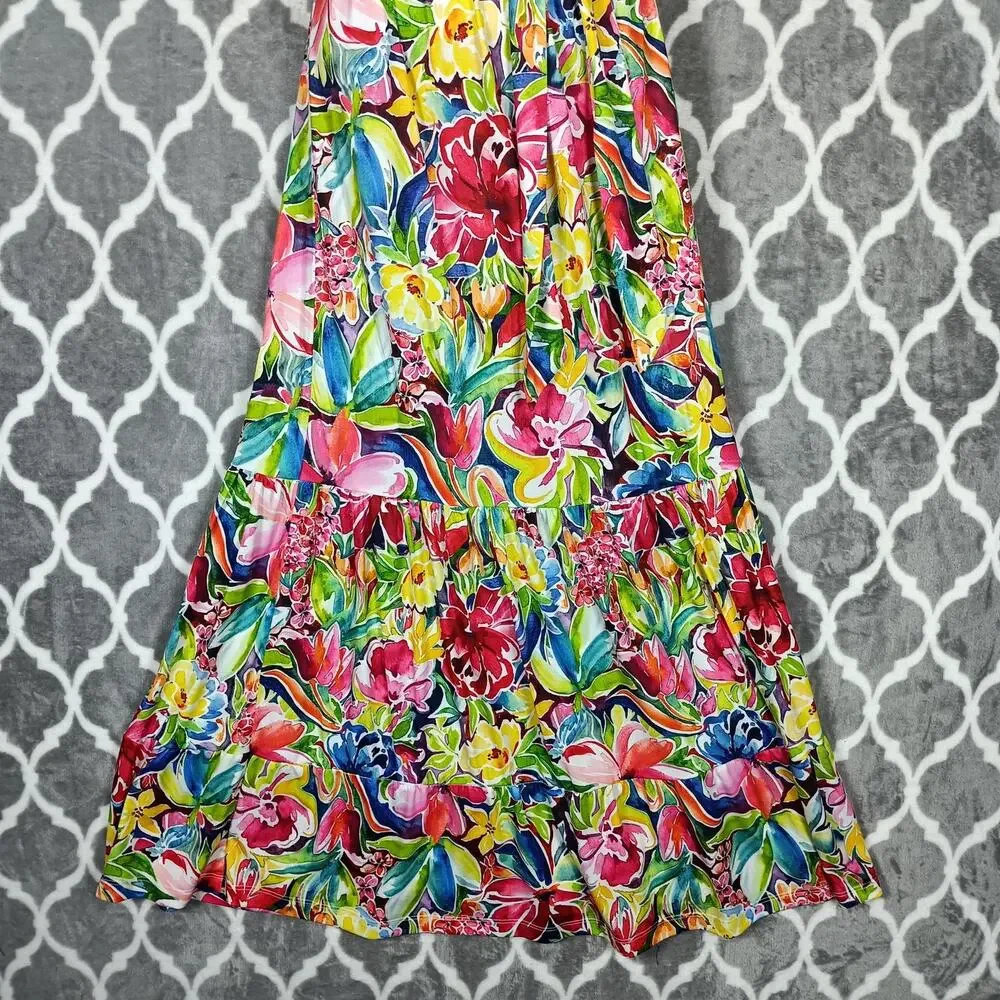Alexia Admor Dress Size XS Floral Off Shoulder Maxi Boho Tiered Resort - Picture 9 of 11